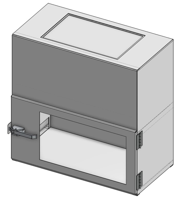 Isometric CAD view of the Eden HEPA-Filtered Clean Staging Chamber